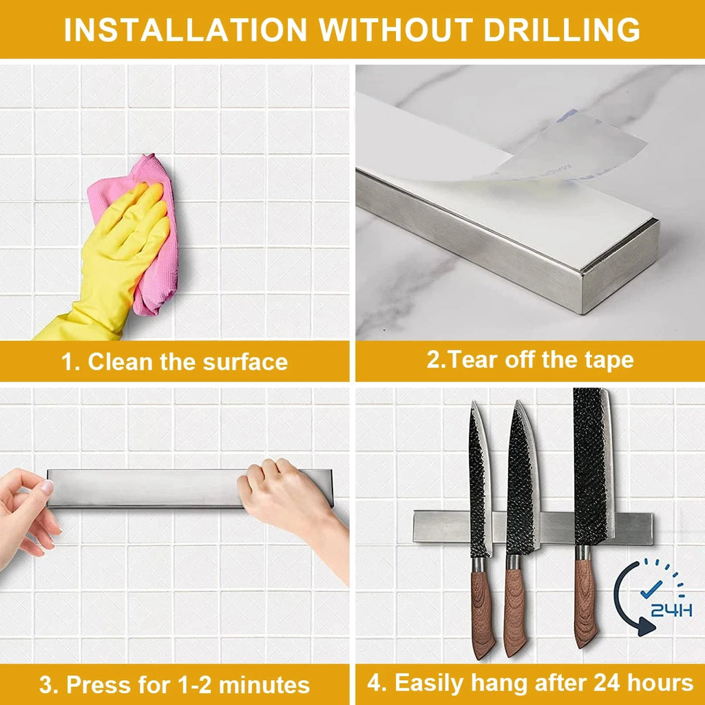 Step-by-step guide for installing magnetico minimalista para cocina moderna without drilling.